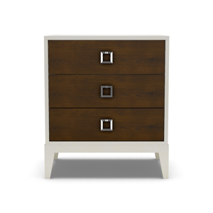 Details Three Drawer Small Nightstand