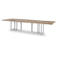 130" Guan Slab Dining Table - Polished  Nickel Base