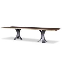 86" Guan Slab Dining Table - Textured Metal Base