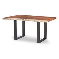 48" Guan Slab Desk - Oiled Bronze Strap Base