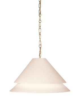 Halo Double Shade 24" Deep Pendant - Soft Brass/Linen Shade